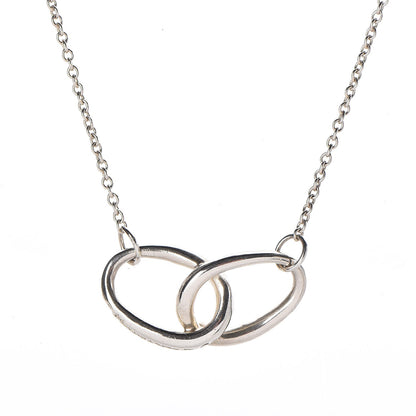 Tiffany Sterling Silver Elsa Peretti Interlocking Ovals Pendant Necklace 3 of 7