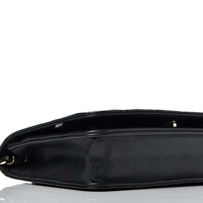 Chanel Iridescent Lambskin Quilted Pearl Wallet On Chain WOC Black 9 of 10