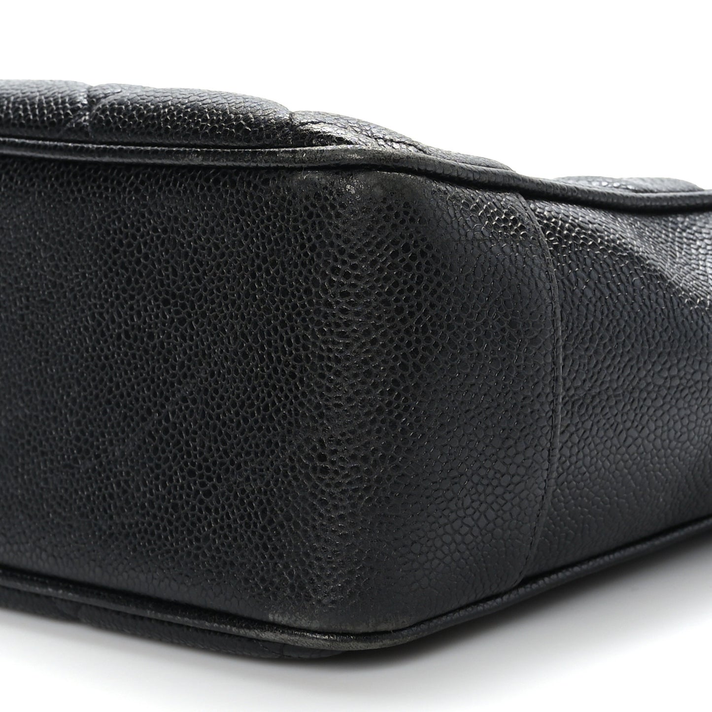 Caviar Quilted Flap Shoulder Bag Black