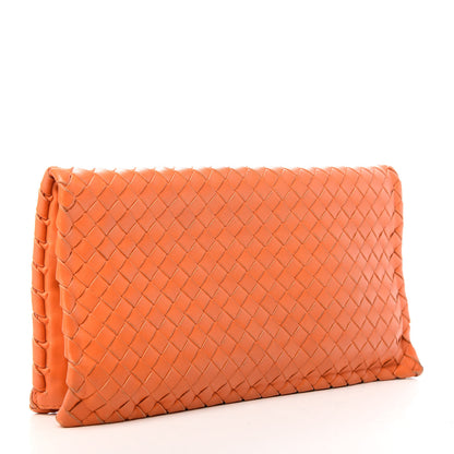 Bottega Veneta Nappa Intrecciato Turnlock Clutch Tangerine 3 of 11