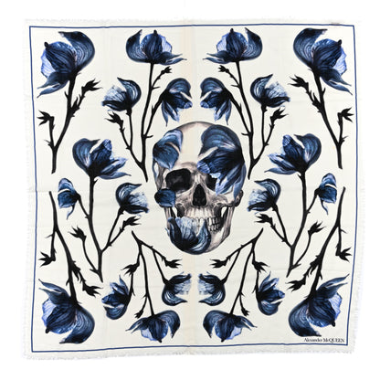 Alexander McQueen Silk Wool Bellflower Skull Shawl Multicolor 1 of 4