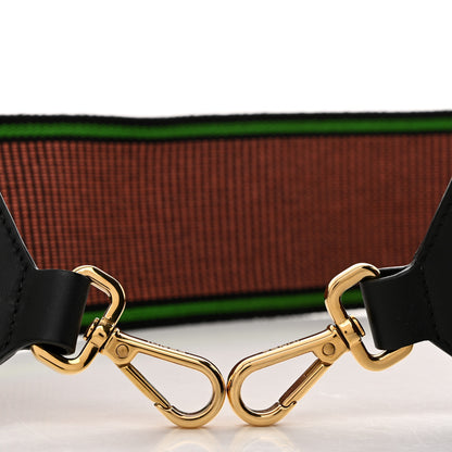 Fendi Cannete Ribbon Poly Vitello Century Logo Adjustable Strap You Coral Green 3 of 5