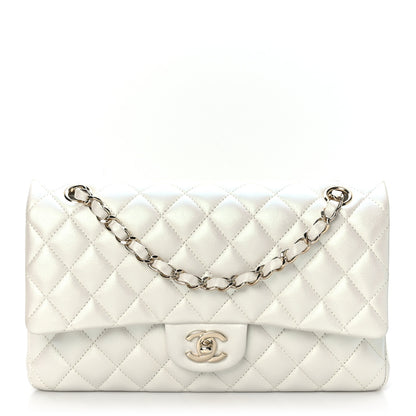 Chanel Iridescent Calfskin Quilted Medium Double Flap White 1 of 9