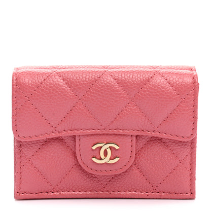 Chanel Caviar Quilted Double Flap Wallet Pink 1 of 8