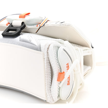 Balenciaga Faux Calfskin Fabric Glow In The Dark Small Sneakerhead Top Handle Bag White Orange 10 of 10