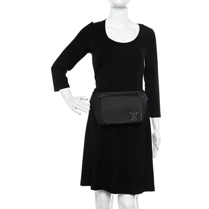 Louis Vuitton Grained Calfskin Aerogram Slingbag Black 2 of 9