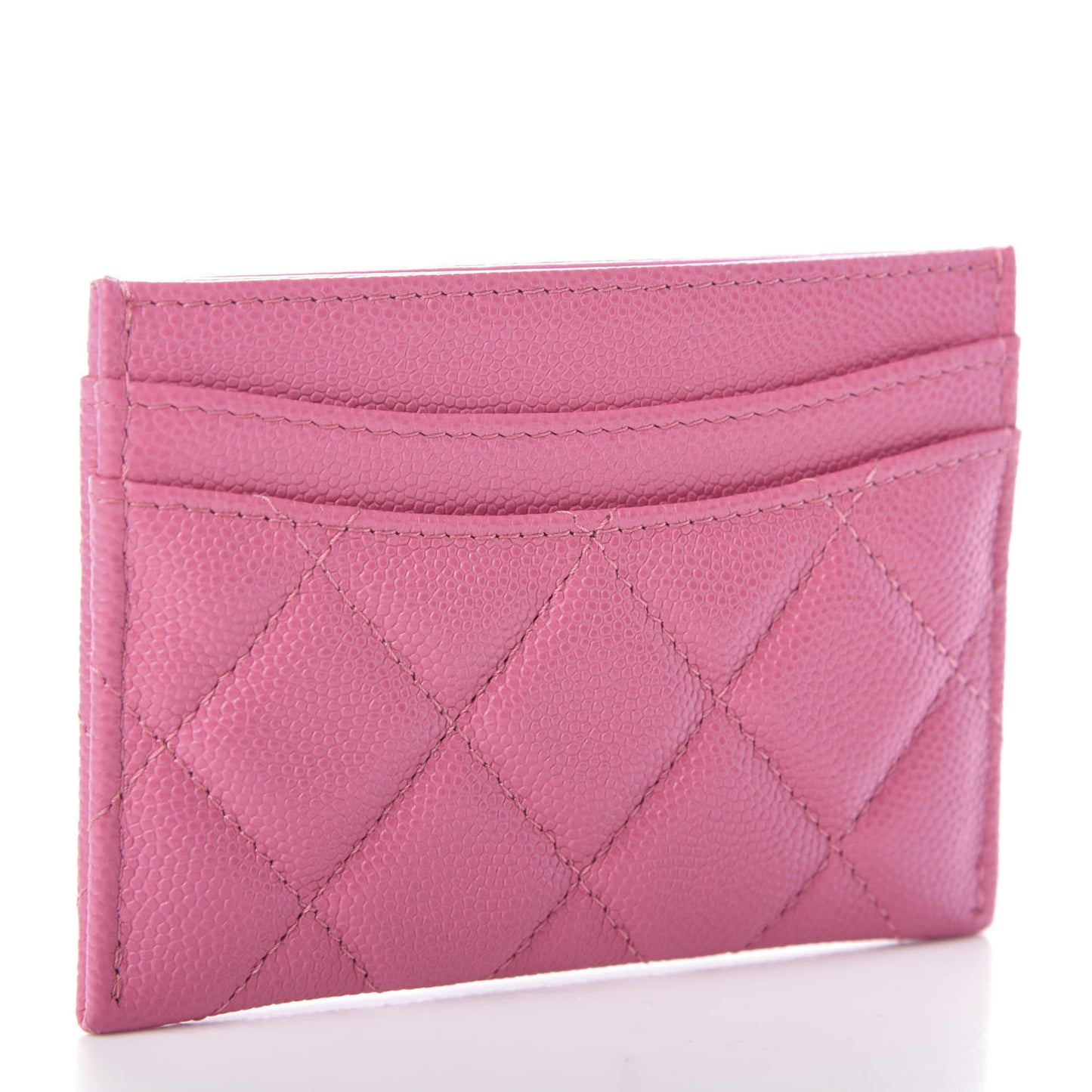 Caviar Quilted Card Holder Pink
