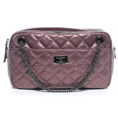 Chanel Metallic Aged Calfskin Quilted Medium Reissue Camera Case Pink 1 of 8