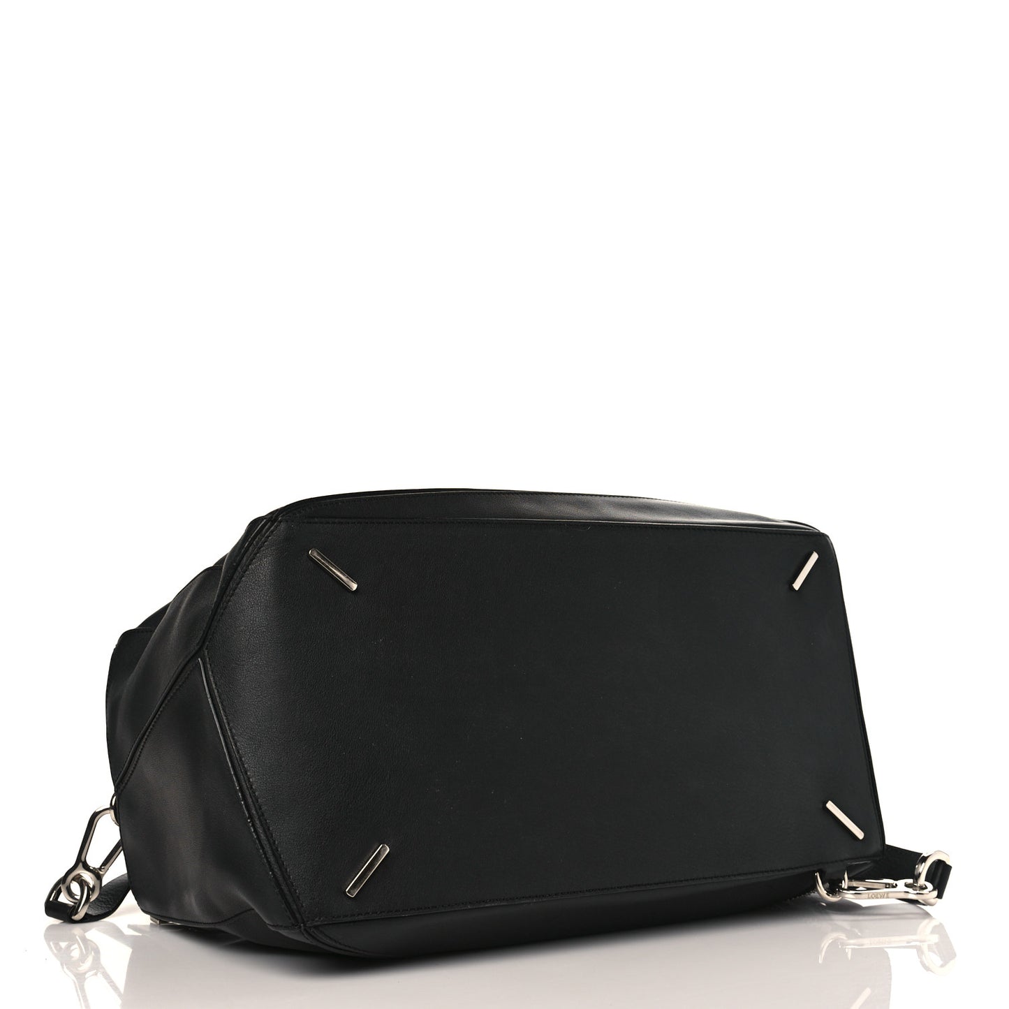 Calfskin XL Zipper Puzzle Bag Black
