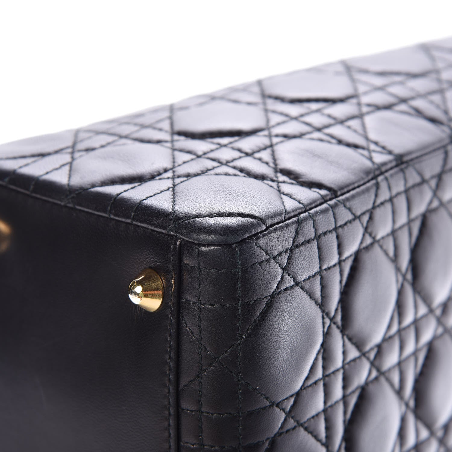 Christian Dior Lambskin Cannage Large Lady Dior Black 14 of 18