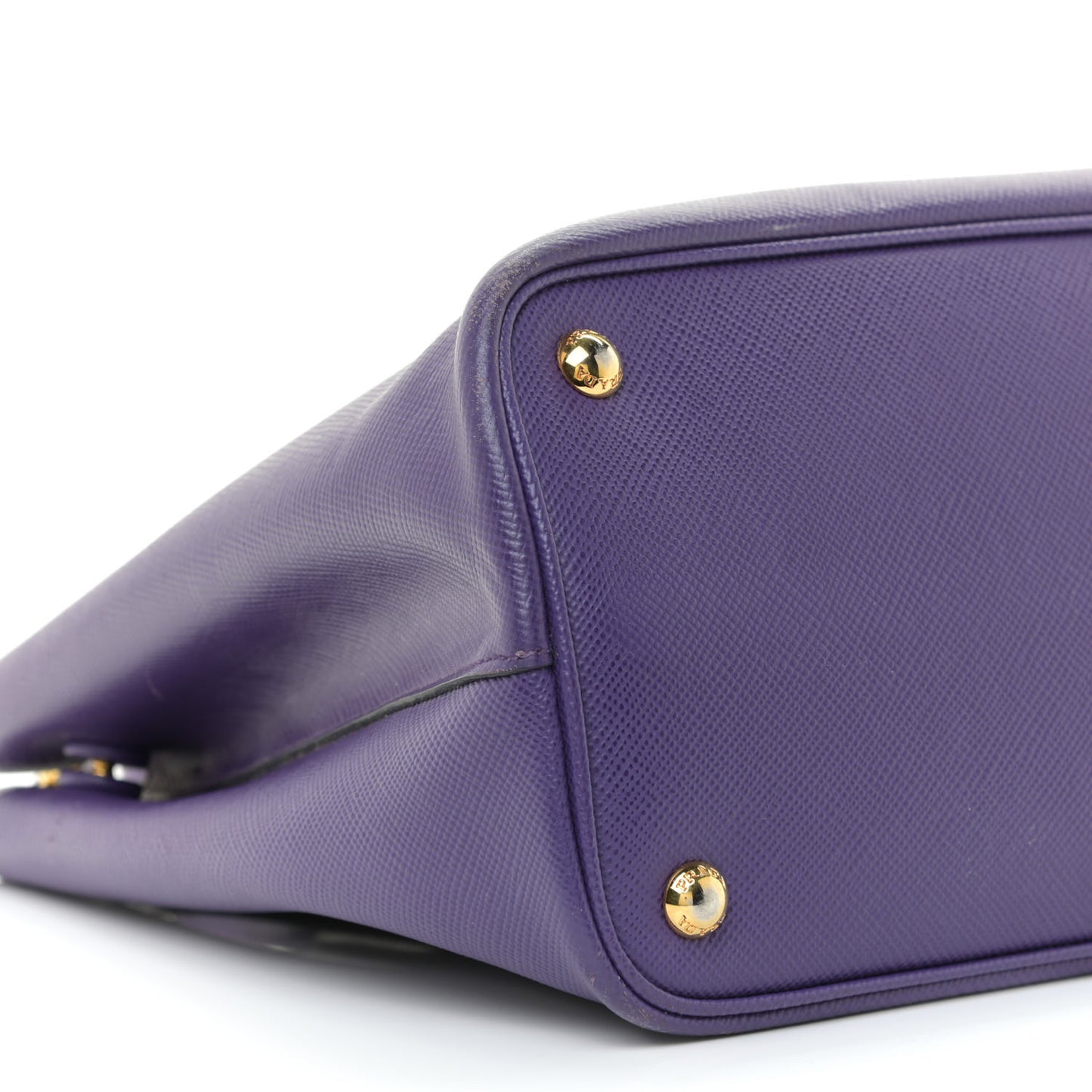Saffiano Cuir Medium Double Bag Viola Black