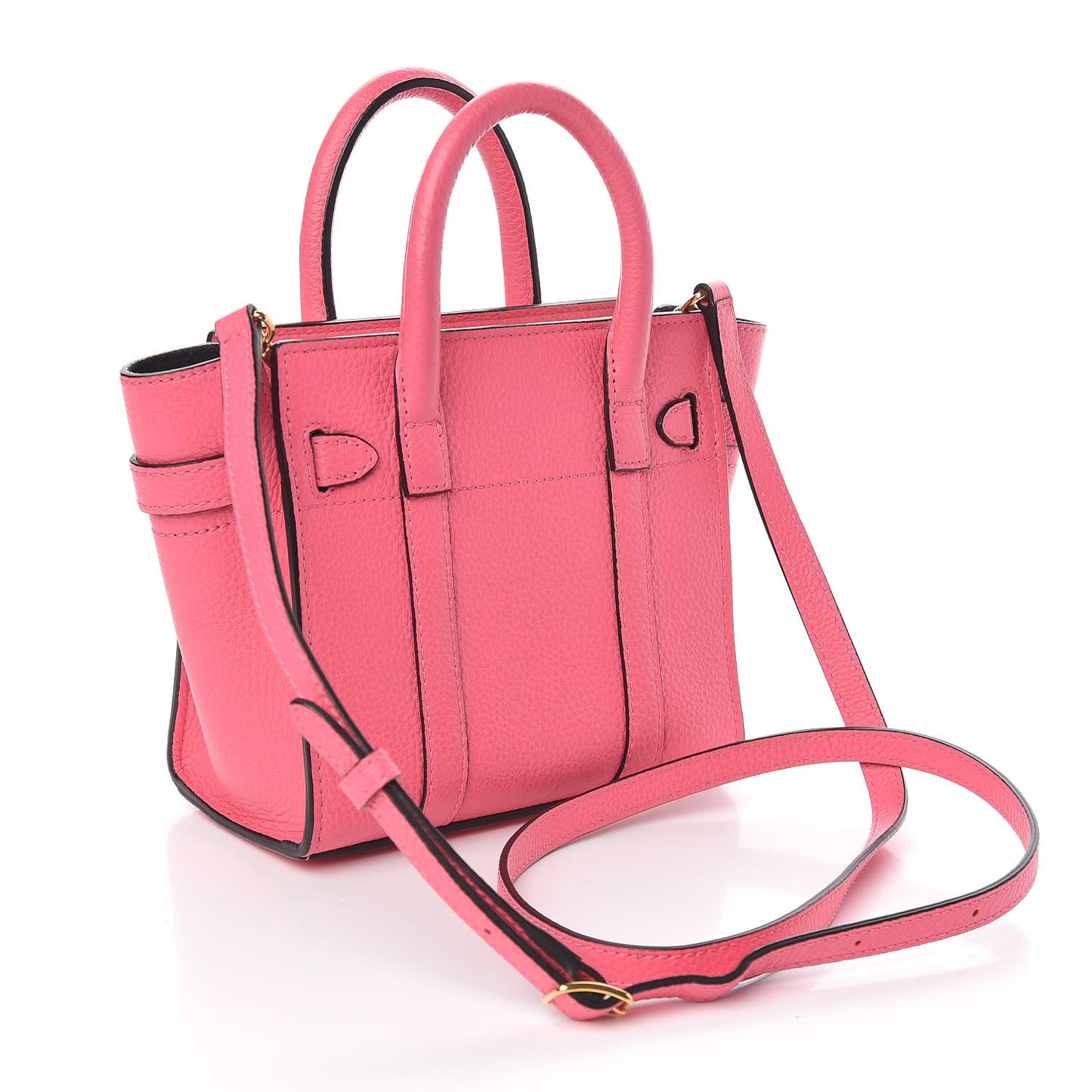 Small Classic Grain Micro Zipped Bayswater Fluoro Pink