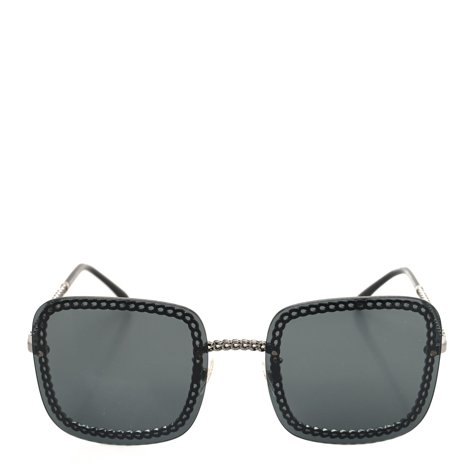Chanel Square Removable Chain Sunglasses 4244 Black 2 of 6