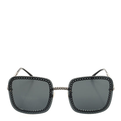 Chanel Square Removable Chain Sunglasses 4244 Black 2 of 6