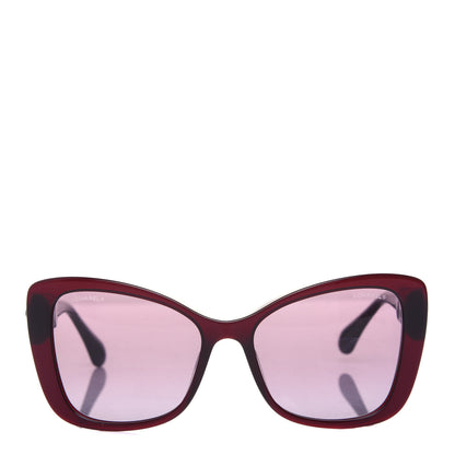 Chanel Acetate Pearl Butterfly Sunglasses 5445-H-A Dark Red 2 of 8