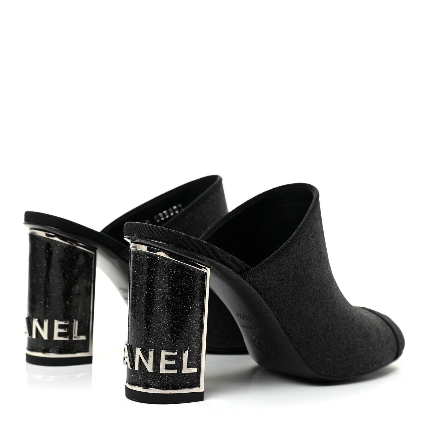 Chanel Fabric Cap Toe CC Mules 36.5 Black 5 of 13