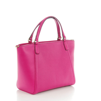Gucci Pebbled Calfskin Small Soho Top Handle Bag Bright Bougainvillea 3 of 7