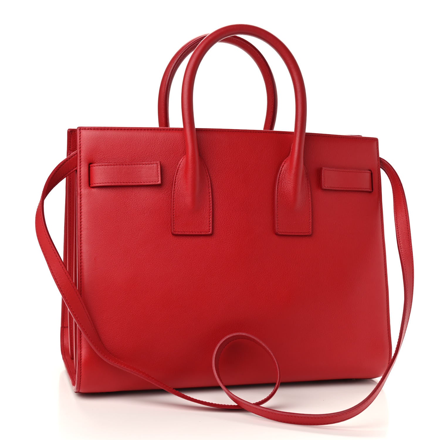 Saint Laurent Calfskin Small Sac De Jour Vermillion 3 of 9