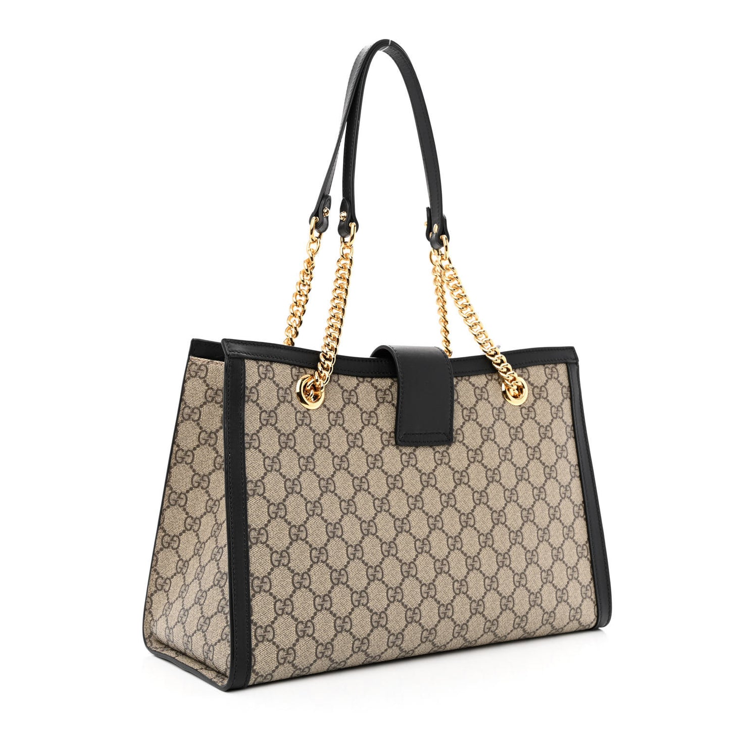 GG Supreme Monogram Medium Padlock Tote Black