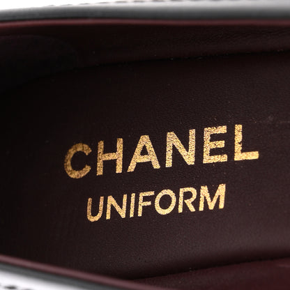 Chanel Lambskin Cap Toe CC Uniform Ballerina Flats 37.5 Black 8 of 9