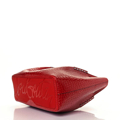 Christian Louboutin Crocodile Embossed Calfskin Spiked Small Cabarock Shopper Tote Red 5 of 7