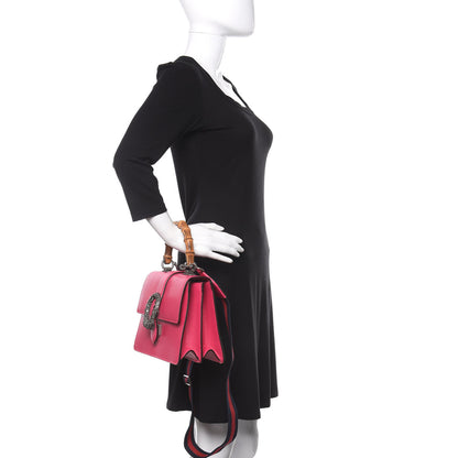 Gucci Dollar Calfskin Crystal Web Medium Dionysus Bamboo Top Handle Bag Box Pink Black Diamond 3 of 12