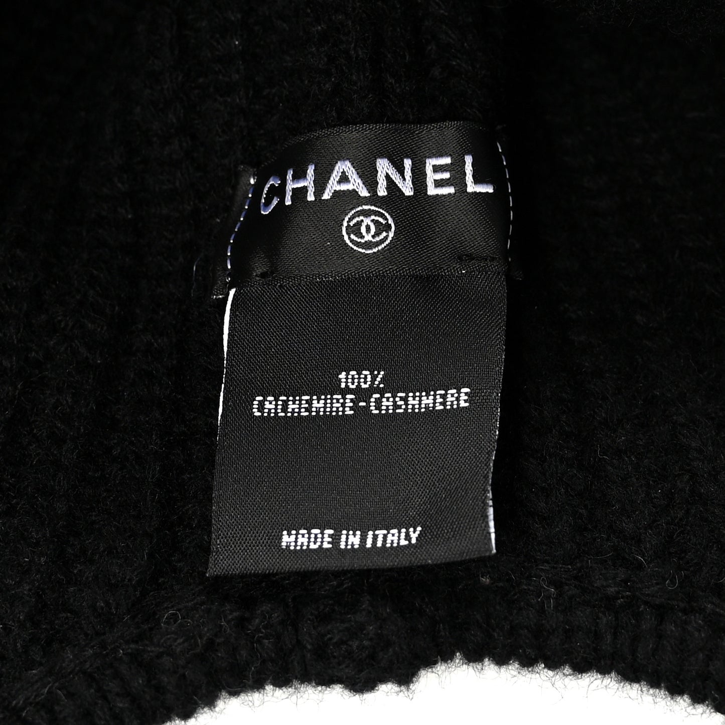 Cashmere CC Beanie Hat Black White