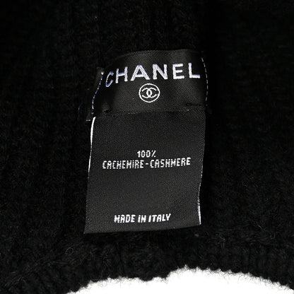 Chanel Cashmere CC Beanie Hat Black White 5 of 5