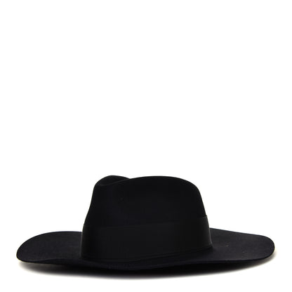 Hermes Rabbit Felt Laquered Gold Faubourg Pop H Hat 58 Black 3 of 4