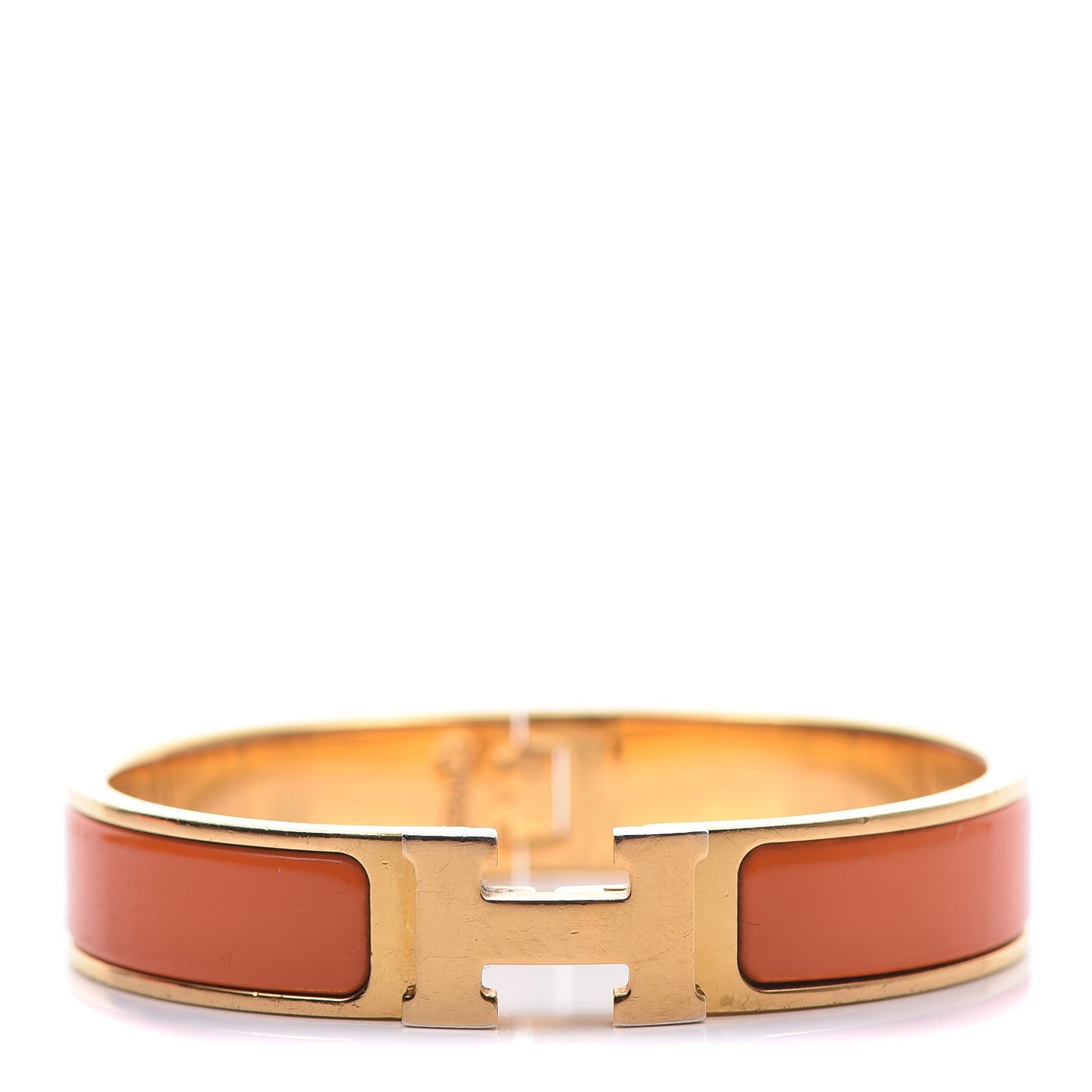 Enamel Narrow Clic Clac H Bracelet PM Orange