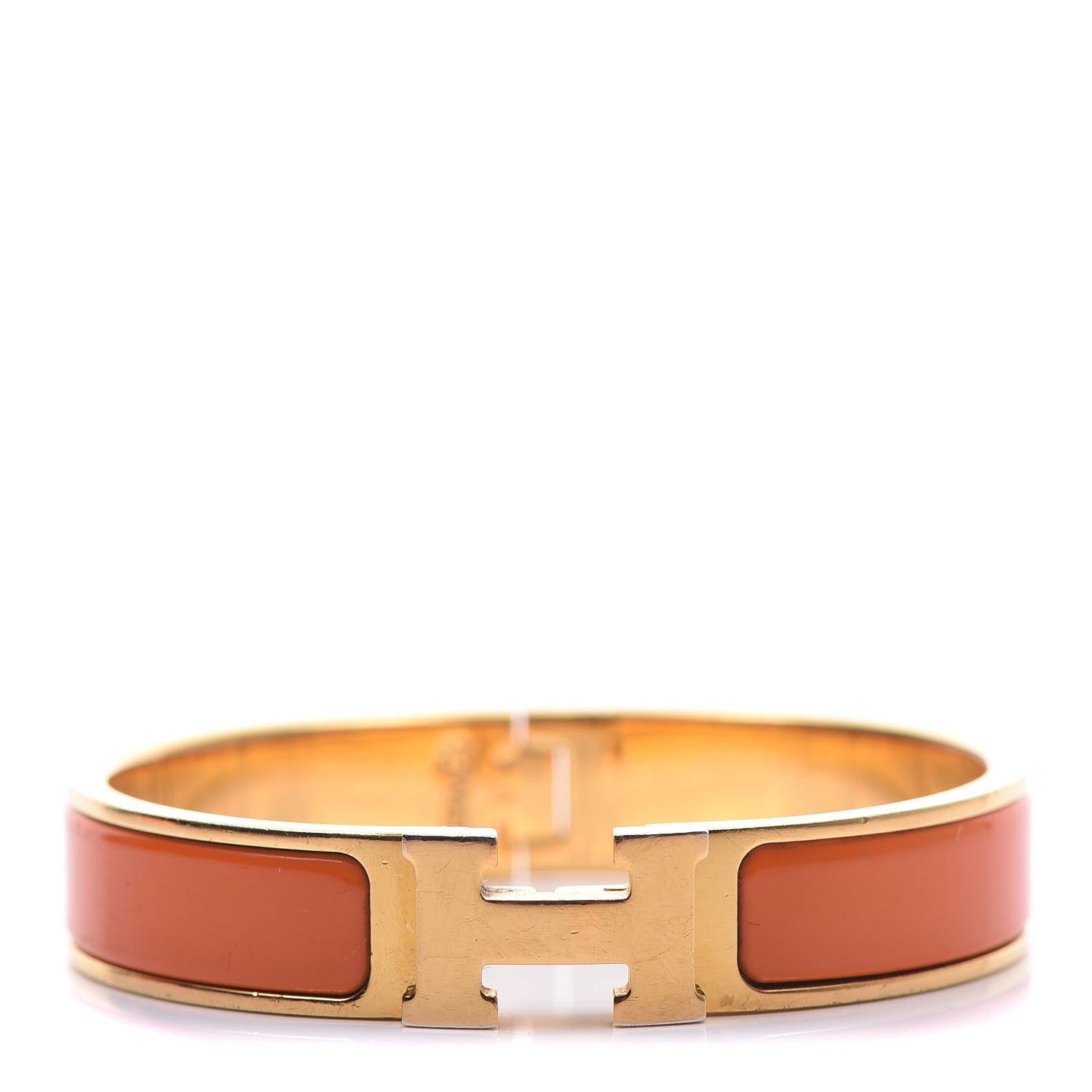 Hermes Enamel Narrow Clic Clac H Bracelet PM Orange 1 of 6