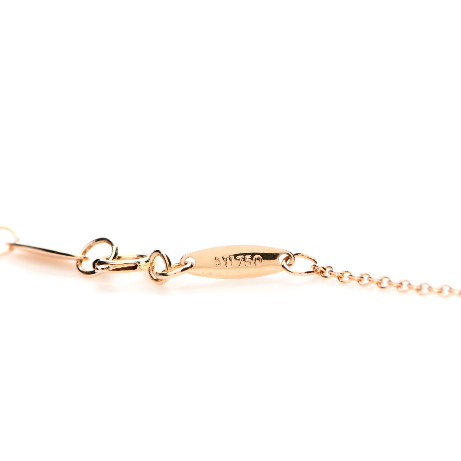 Tiffany 18K Rose Gold Diamond .17ct Elsa Peretti Diamonds by the Yard Pendant Necklace 5 of 7