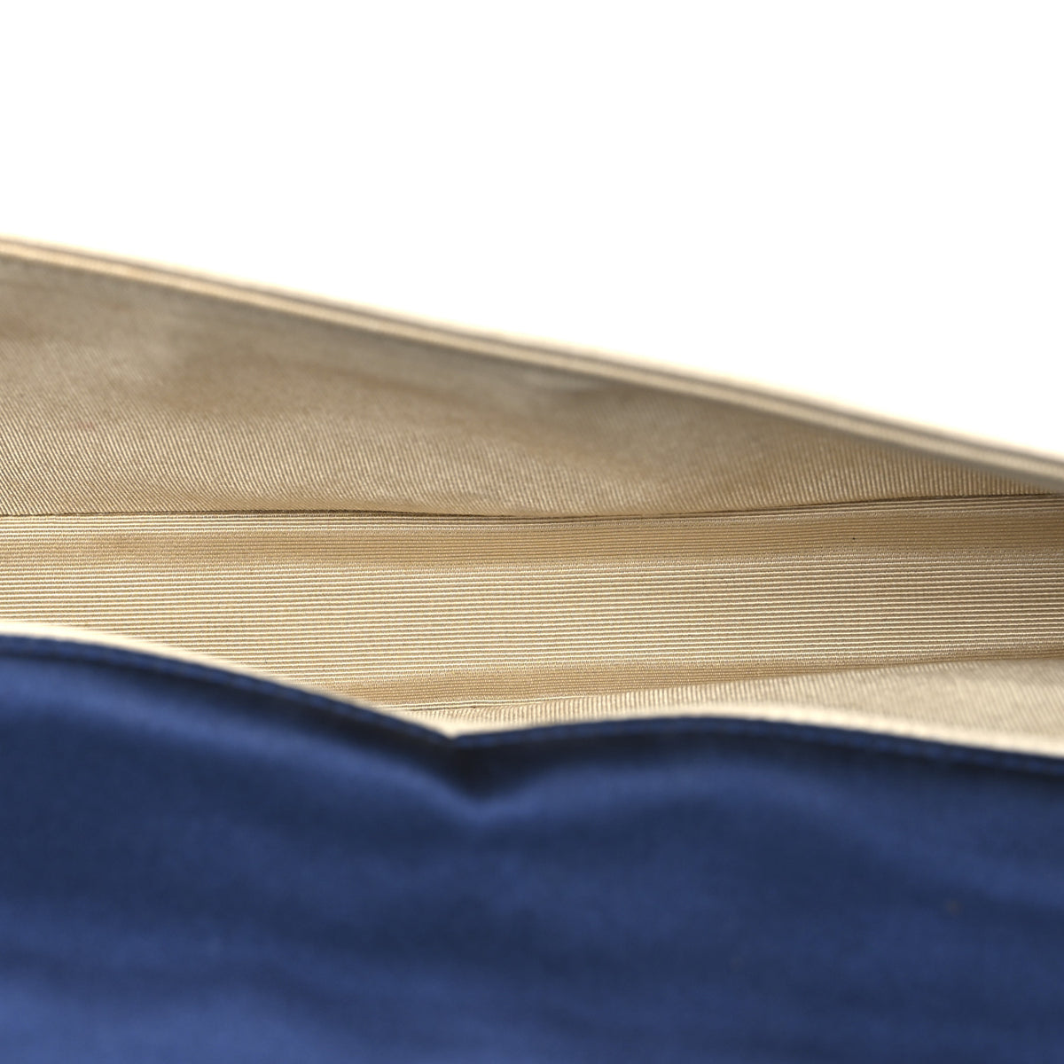 Satin Chocolate Bar Flap White Blue