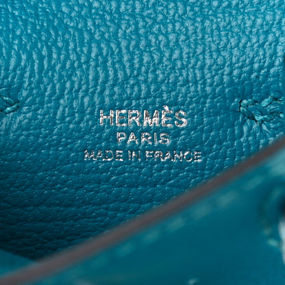 Hermes Tadelakt Chevre Mysore Kelly Quelle Idole Bag Charm Bleu Izmir Jaune Bourgeon Bleu Brume Vert Bosphore 3 of 4