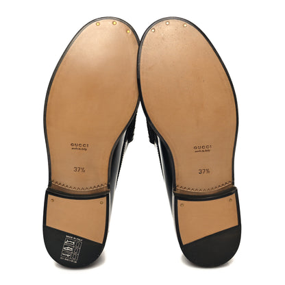 Gucci Millennial Ribot Cut Out Interlocking G Loafers 37.5 Black 6 of 9