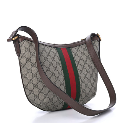 Gucci GG Supreme Monogram Web Small Ophidia Half Moon Hobo Brown 3 of 4