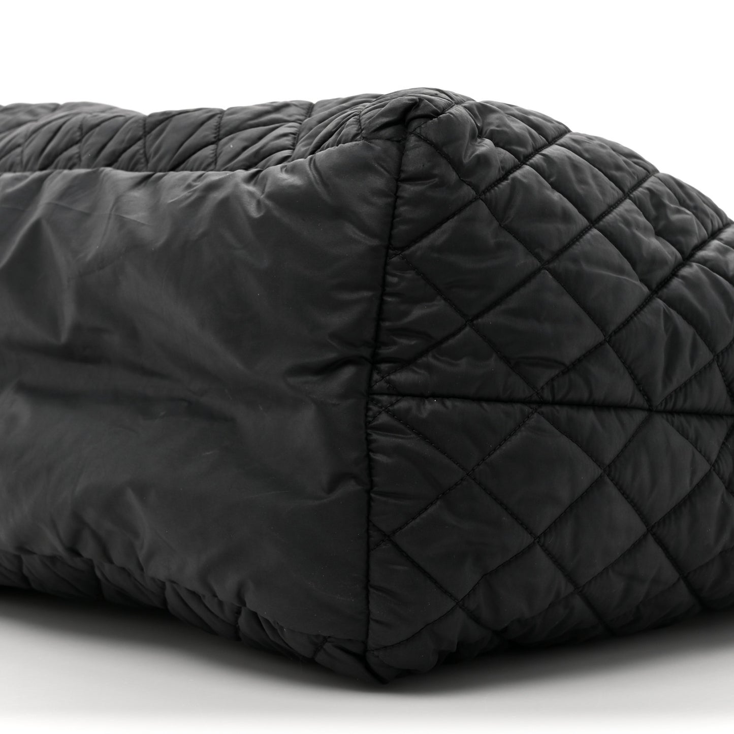 Nylon Quilted Large Coco Cocoon Tote Black