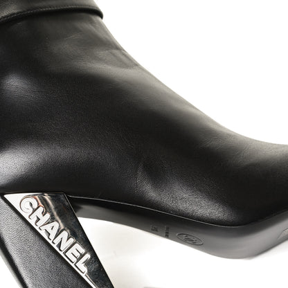 Chanel Lambskin Grosgrain Triangle & Collar 90 Ankle Boots 39.5 Black 11 of 12