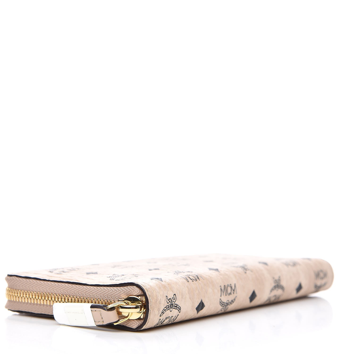 MCM Visetos Large Zip Around Wallet Beige 4 of 9