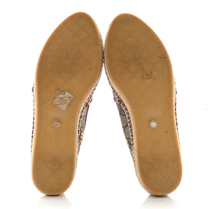 Gucci GG Supreme Monogram Tian Womens Espadrilles 38 Beige Multicolor Red 5 of 9