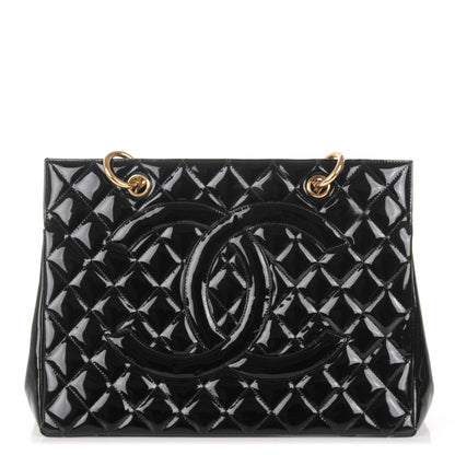 Chanel Patent Grand Shopping Tote GST Black 1 of 8