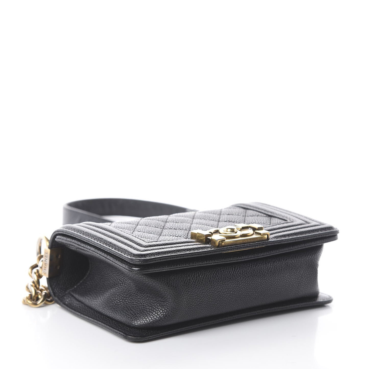 Caviar Quilted Small Boy Flap Black