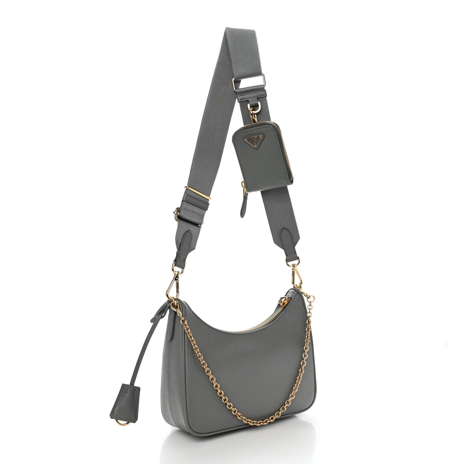 Prada Saffiano Re-Edition 2005 Shoulder Bag Ardesia 2 of 11