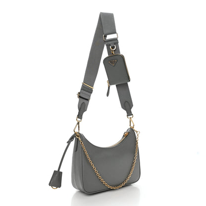 Prada Saffiano Re-Edition 2005 Shoulder Bag Ardesia 2 of 11
