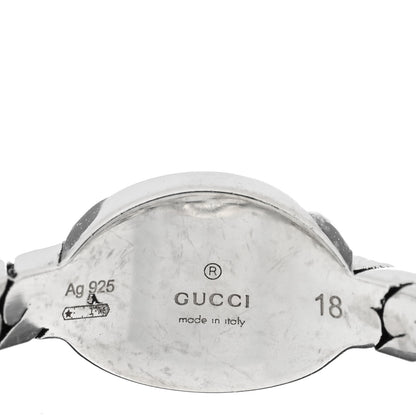 Gucci Sterling Silver Enamel Interlocking G Chain Ring 58 8.25 Black 4 of 4