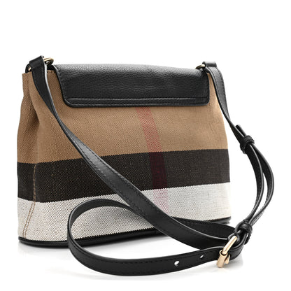 Burberry Mega Check Grainy Calfskin Small Gowan Messenger Bag Black 3 of 12
