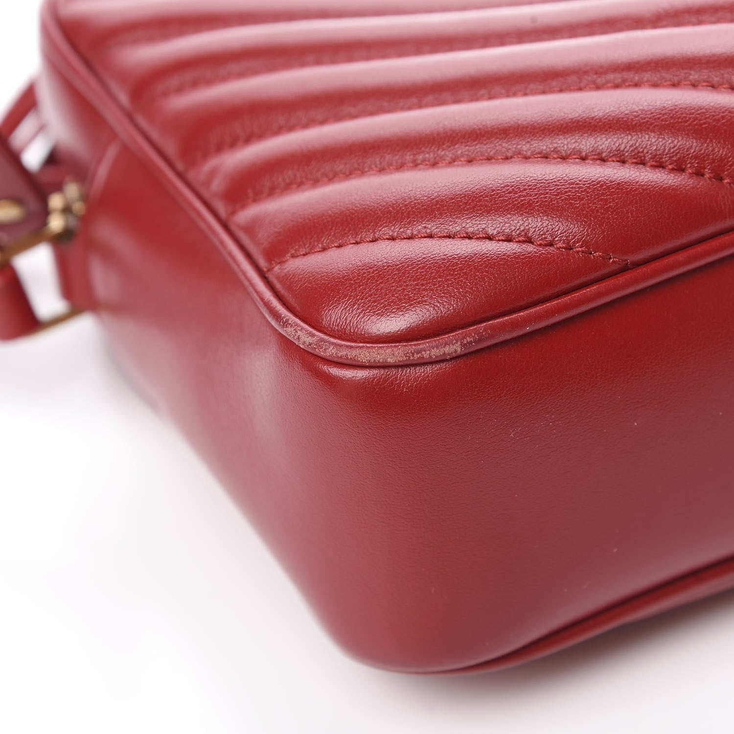 Saint Laurent Calfskin Matelasse Monogram Lou Camera Bag Red 9 of 13