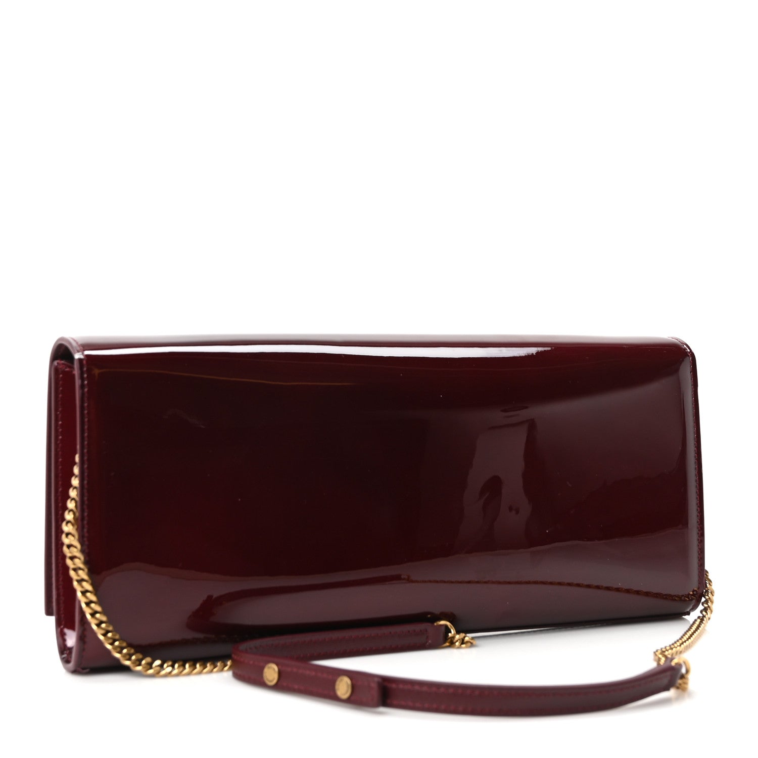 Saint Laurent Patent Monogram Kate Clutch Gloss Burgundy 2 of 8