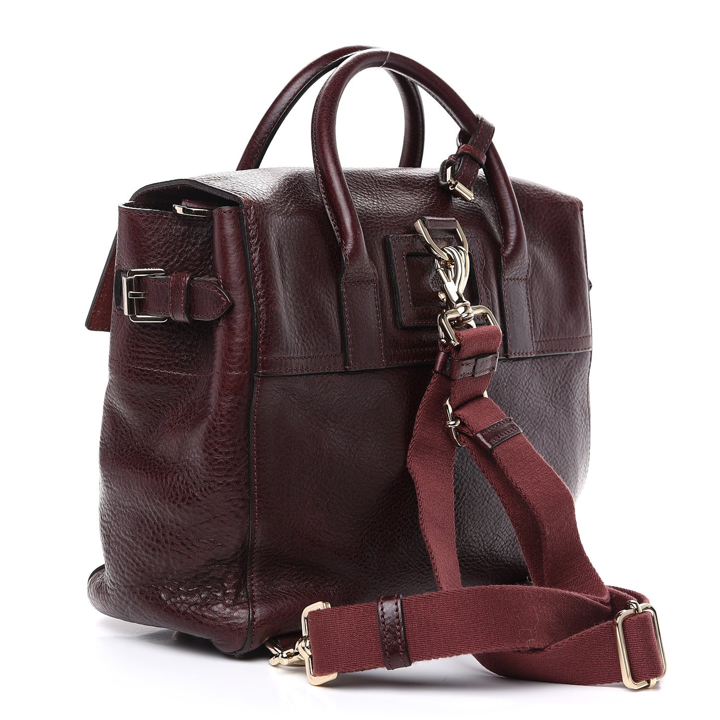 Natural Leather Cara Delevigne Convertible Satchel Oxblood