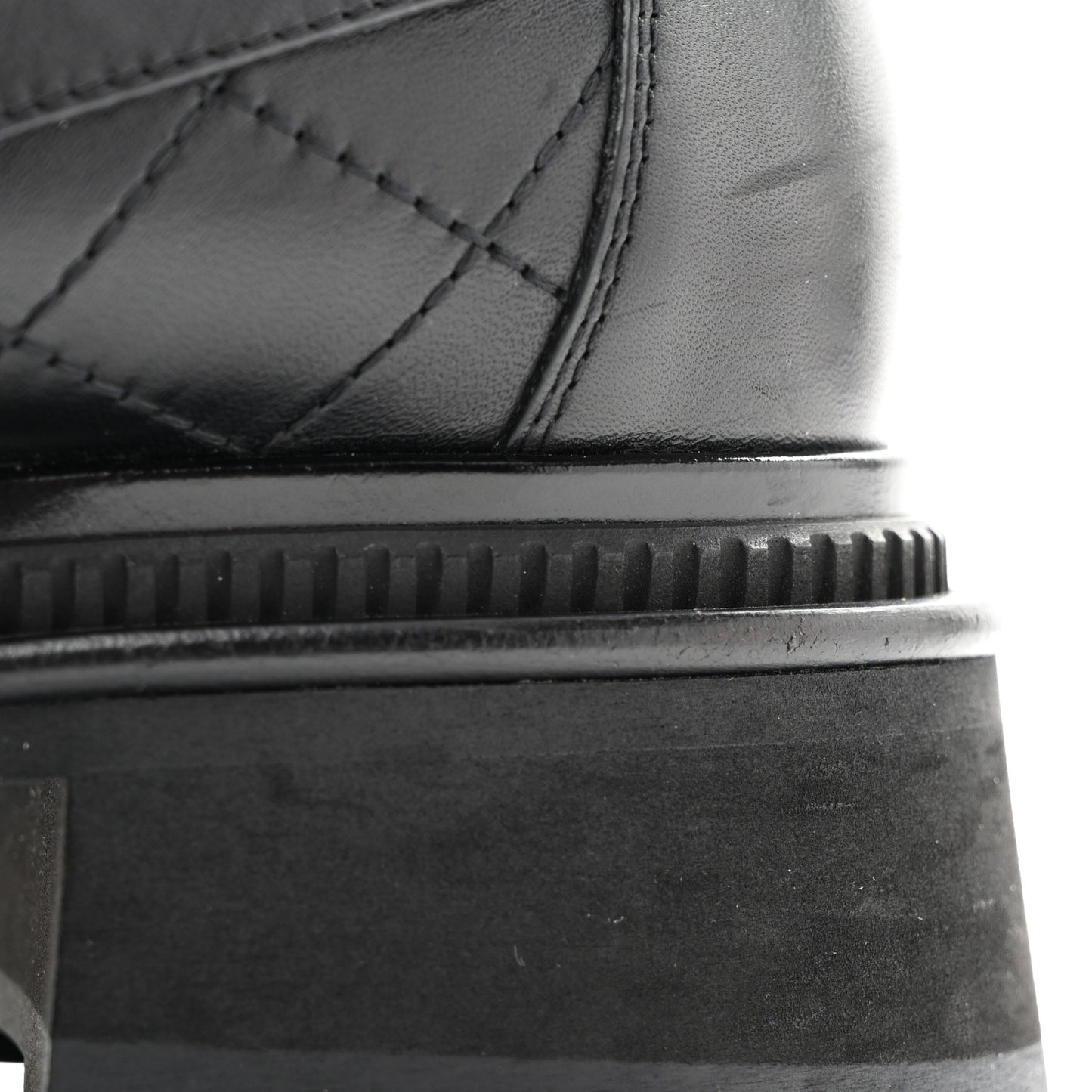 Calfskin Quilted CC Mocassin Loafers 35 Black